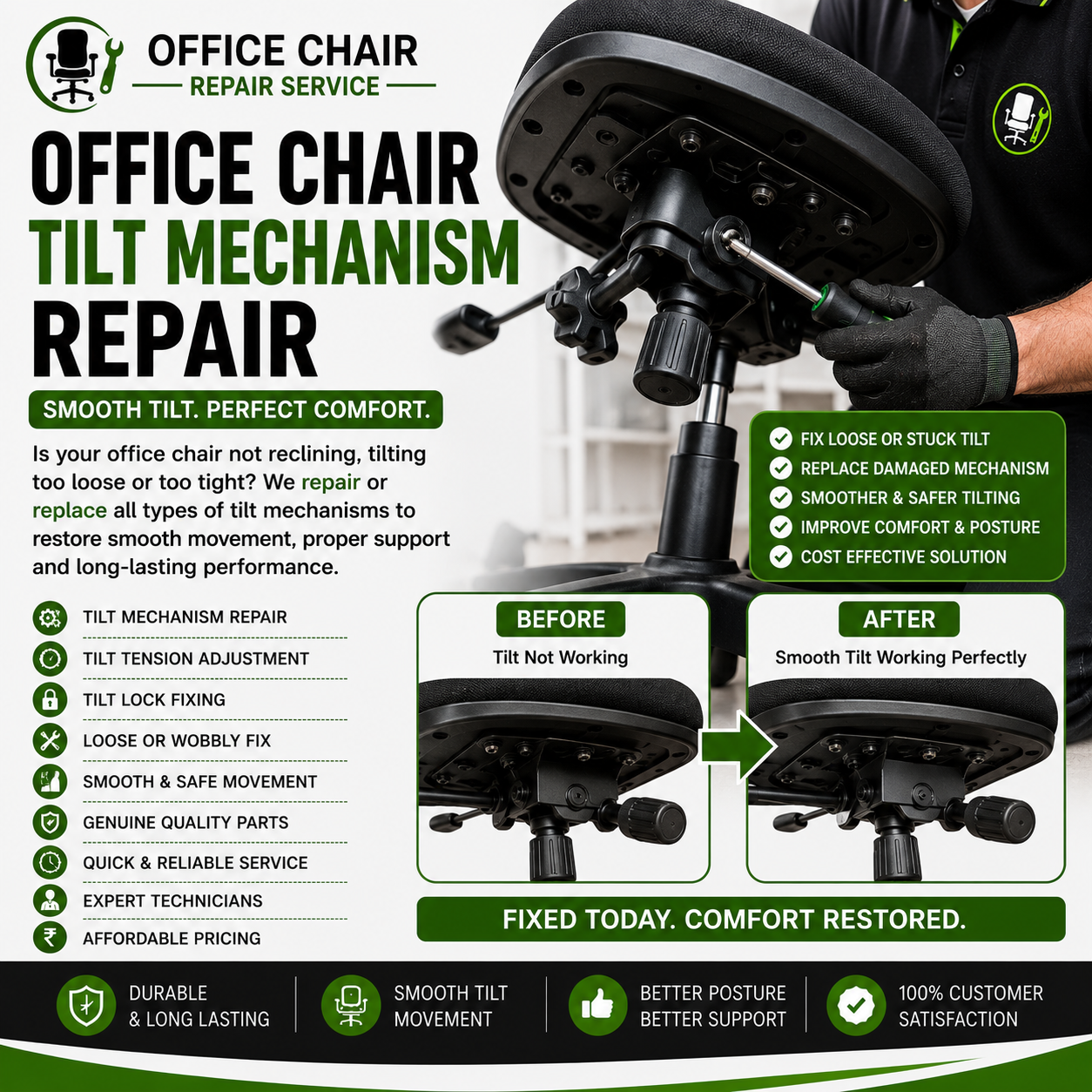 Office Chair Tilt Mechanism Repair 2